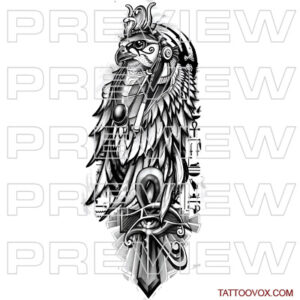 Horus Falcon God Eye Tattoo Design tattoovox instant download egyptian