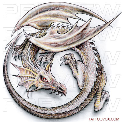 Bless international Fantasy Dragon Tattoo Sketch On Canvas Print | Wayfair