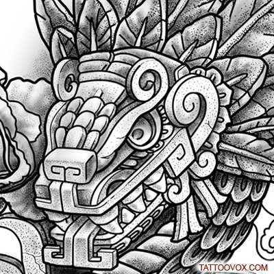 Quetzalcoatl serpent aztec god tattoo design warvox2 1