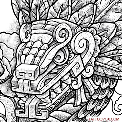 Quetzalcoatl Aztec God Tattoo Design - TattooVox Award Winning Tattoo