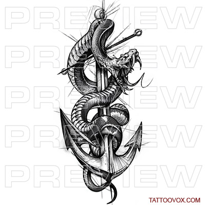 Hand drawn vintage ship anchor tattoo Royalty Free Vector