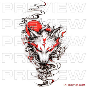 gorgeous white fox Tattoo Design tattoovox instant download drawing wolf kitsune