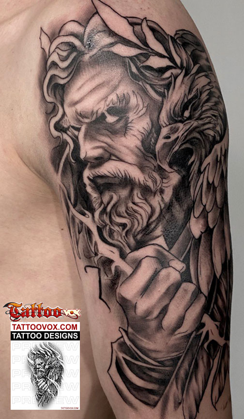 Zeus Tattoos: Meanings, Tattoo Designs & Ideas | Zeus tattoo, Greek  mythology tattoos, Mythology tattoos